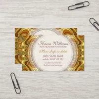 Golden Groovy Waves Business Card