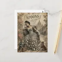 All My Spoons Are Gone Fantasy Cute Critters Lady Postcard