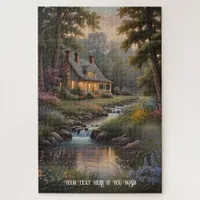 Tranquil Countryside Retreat Cottage by the Stream Jigsaw Puzzle