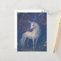 Adorable Unicorn in the Forest Postcard
