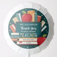 Cute Books Apple Appreciation Thank You Teacher Balloon