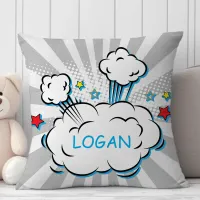 Personalized Superhero Comic Book Monogram Throw Pillow