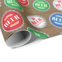 Beer Drinker Bottle Caps Craft Beer Lover Wrapping Paper