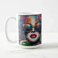  Abstract Woman in Sunglasses Ai Art  Coffee Mug