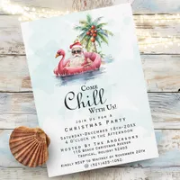 Fun Modern Beach Themed Christmas Party  Invitation