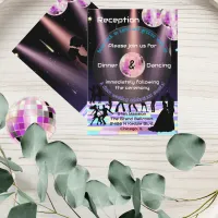 Customizable Disco Wedding Reception Card