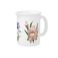 Iris Flower Garden Beverage Pitcher