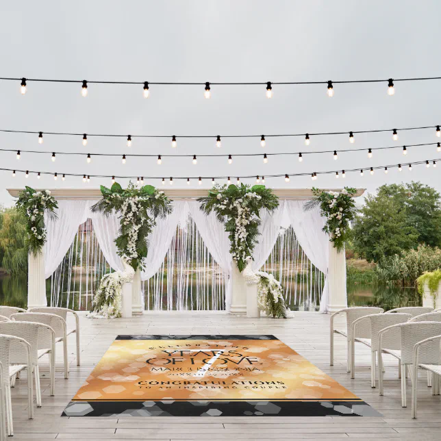 Elegant 7th Copper Wedding Anniversary Outdoor Rug