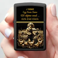 Golden Harvest of Eggs on a Sunny Farm Landscape Zippo Lighter