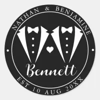 Elegant Gay Wedding Black Sticker