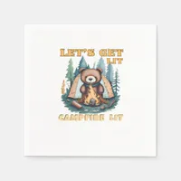 Let's Get Lit. Campfire Lit. Camping Lover Classic Napkins
