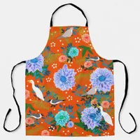 Tropical Birds Floral Botanical Apron