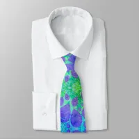 Purple Party Balloons Blue Green Abstract Art  Neck Tie