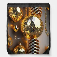 Blink! Beautiful chaos jewelry in gold  Drawstring Bag