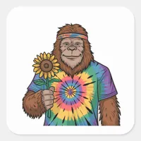 Hippie Sasquatch Square Sticker