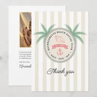 Salt Sun Sip Beach Social Club Bachelorette Photo Thank You Card