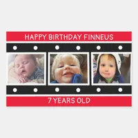 Personalized Photo Filmstrip Birthday   Rectangular Sticker