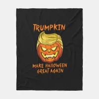 Trumpkin Make Halloween Great Again Jack O Lantern Fleece Blanket