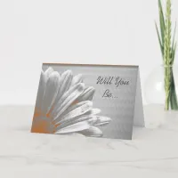 Orange Floral Highlights Will You Be My Bridesmaid Invitation