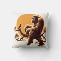 Jungle Harmony: Orangutan-Inspired  Throw Pillow