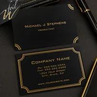Minimalist Gold Foil Executive Business Cards