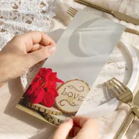 Rustic Red Poinsettia Winter Wedding Program