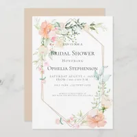 BRIDAL SHOWER | Spring Blooms in Pastel Coral Invitation