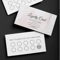 Light Blush Pink Crystals Salon Spa  Loyalty Card