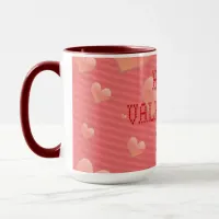 Happy Valentine's Day Tiny Heart Shaped Font Mug