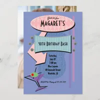 ANY AGE Retro Birthday Cocktail Party add photo Invitation