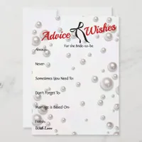 Advice & Wishes  Bridal shower Pearl bow