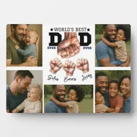 Best Father Ever Personalized Photo Collage Plaque