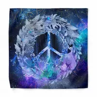 Peace Wreath Blues Bandana