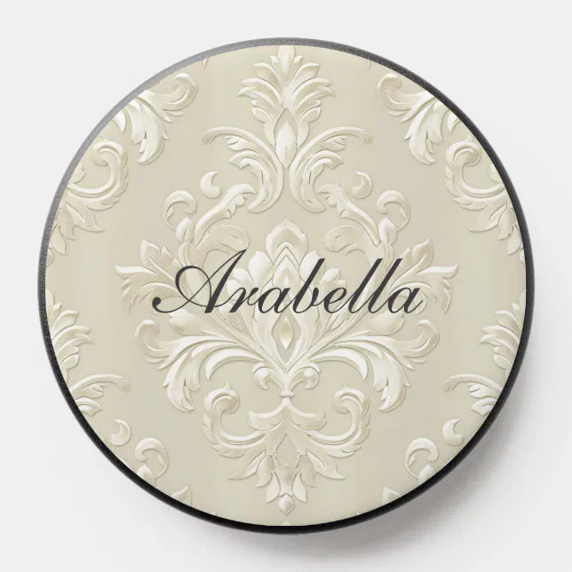 Classic Elegant Chic Damask  PopSocket