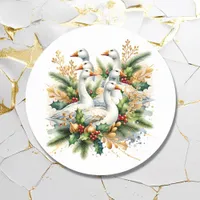 Six Geese a-Laying | Twelve Days of Christmas Classic Round Sticker