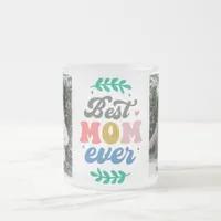 Best Mom Ever Retro Photo Custom Coffee Frosted Glass Coffee Mug