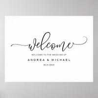 Wedding Welcome Sign - Bounce Calligraphy Black