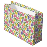 Tulips, Daffodils, Hyacinths Coloring Style Large Gift Bag