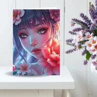 Beautiful Anime Girl Thinking of You Card