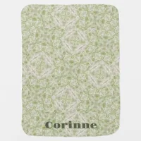 Monogram Name Sage Green Pattern | Baby Blanket