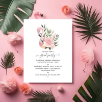 Tropical Pink Flamingo Graduation Party Invitation Postcard