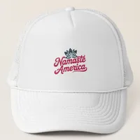 Namaste America Yoga Patriotic Trucker Hat