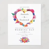 Budget Watercolor Floral Fiesta Wedding Invitation Flyer