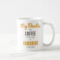 Bestie Coffee Sunshine Soul Floral Bouquet Pretty Coffee Mug