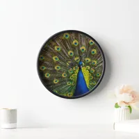 Colorful peacock clock