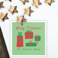 Red & Green Color Changeable Gifts Merry Christmas Napkins