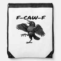 F-Caw-F Essential Vintage Graphic Drawstring Bag