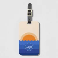 Ocean sunset minimalist scene luggage tag