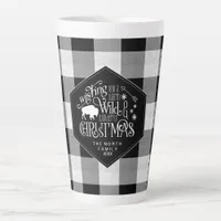 Wild Wonderful Christmas Black Buffalo Plaid ID604 Latte Mug