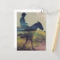 Cowboy Double Exposure Postcard